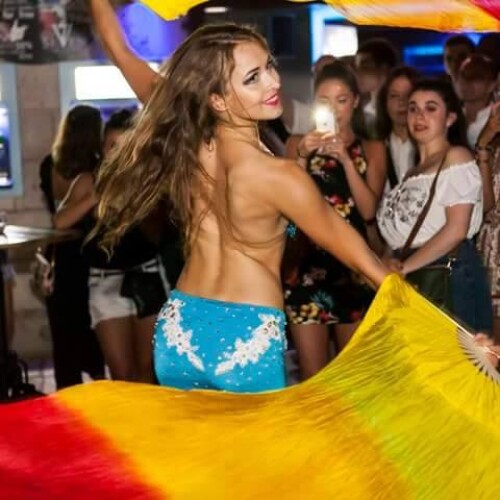 Belly Dance with fan veils
