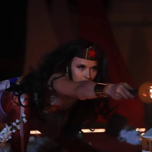 Wonder Woman with fire sword