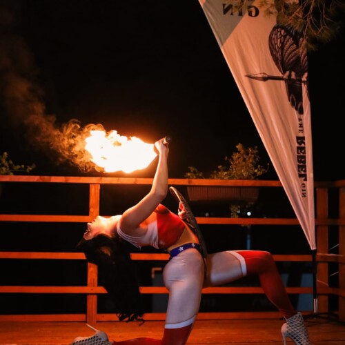 Wonder Woman with fire sword